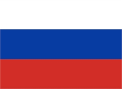 [ai] The flag of Russia featuring three horizontal stripes: a white stripe on top, a blue stripe in the middle, and a red stripe at the bottom.